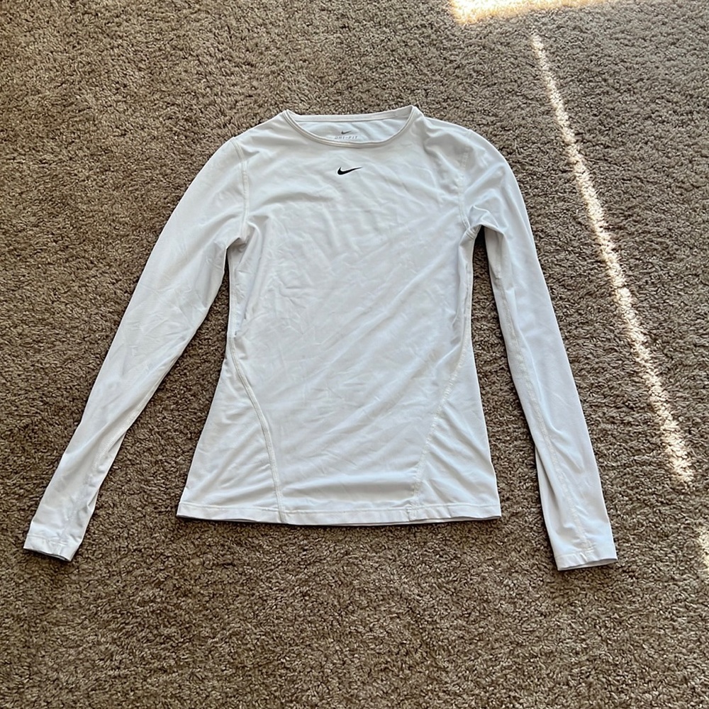 White Nike Dry Fit long sleeve top
